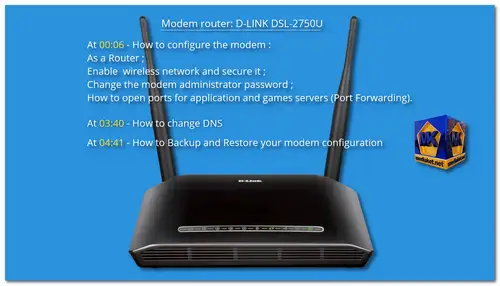 D-LINK DSL-2750U Modem Router tutorial all in 1 screenshot